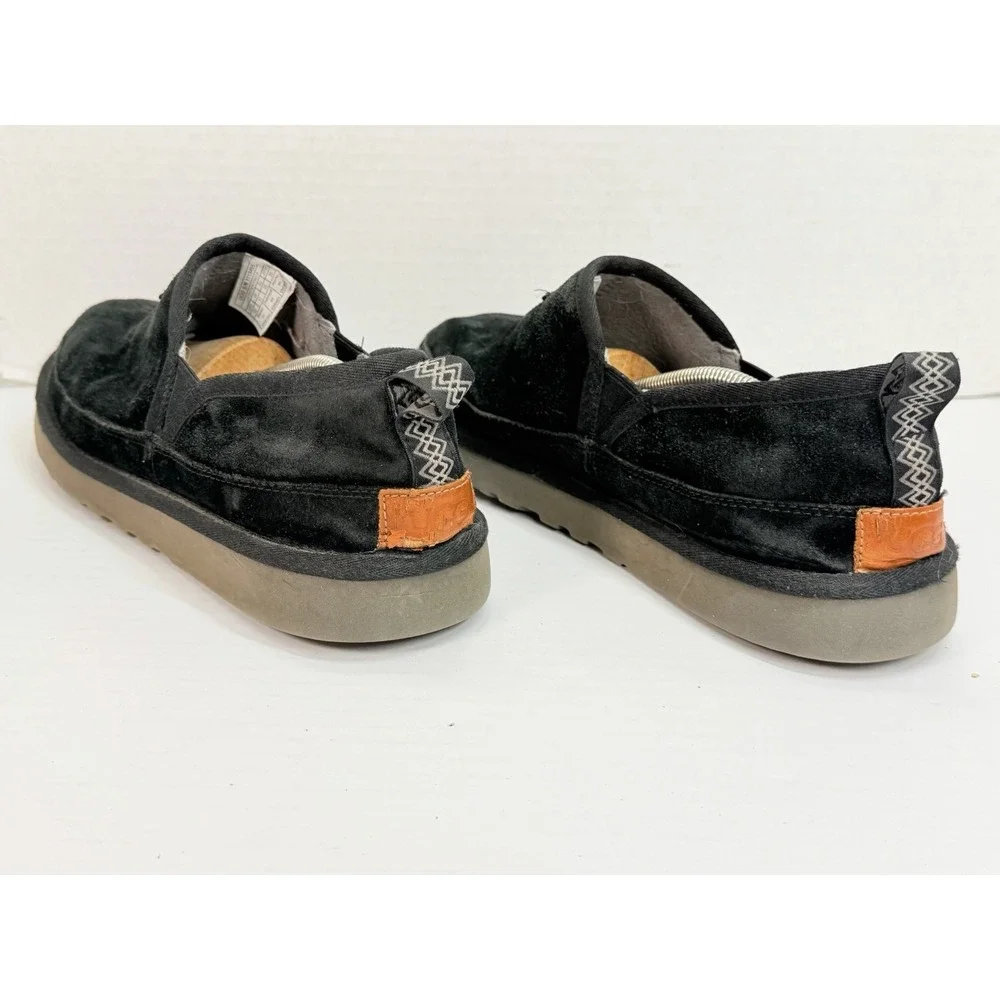 UGG Romeo Black Suede Sheepskin Slip‎ On Slippers Men's Size 12 1113455